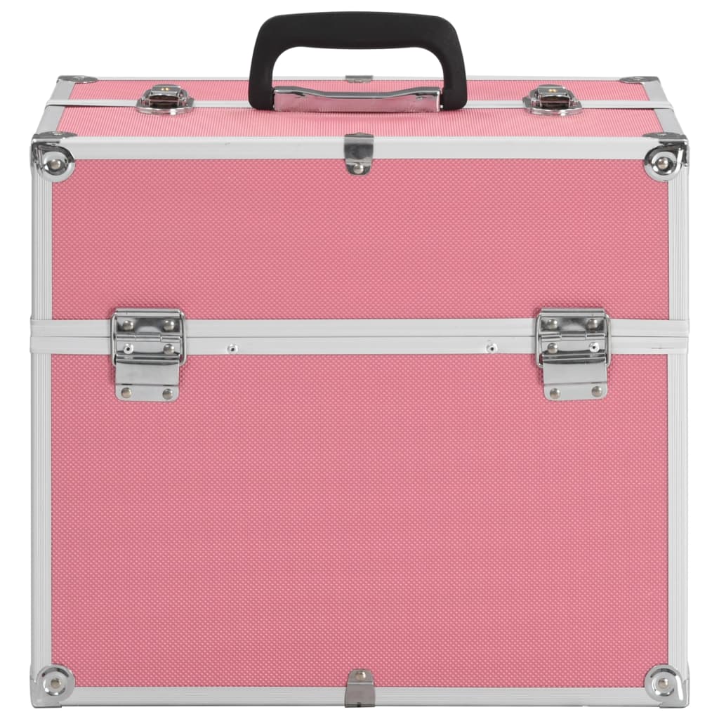 vidaXL makeupkuffert 38x23x34 cm pink aluminium