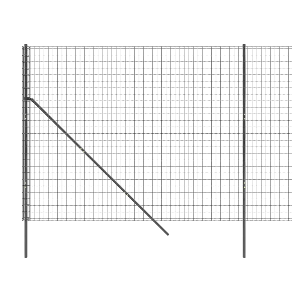 vidaXL trådhegn 2,2x10 m galvaniseret stål antracitgrå