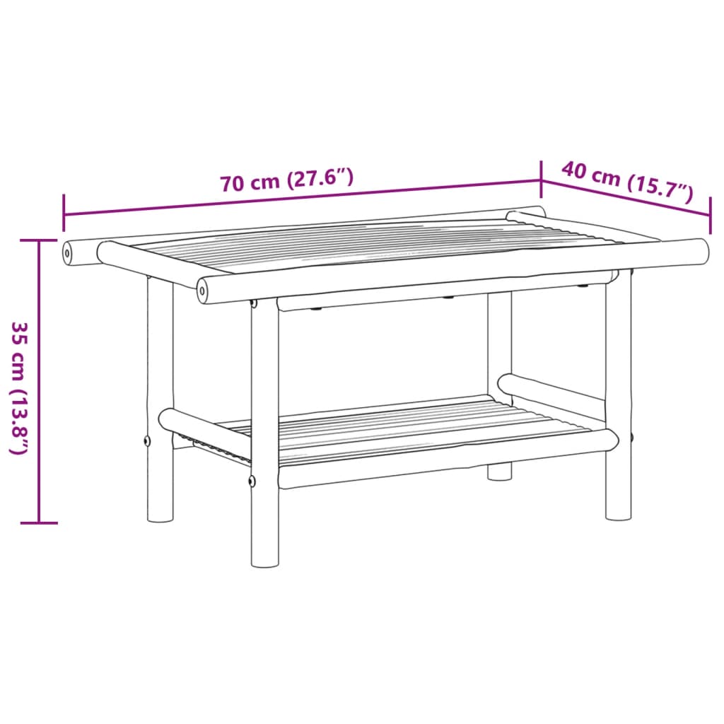 vidaXL sofabord 70x40x35 cm bambus