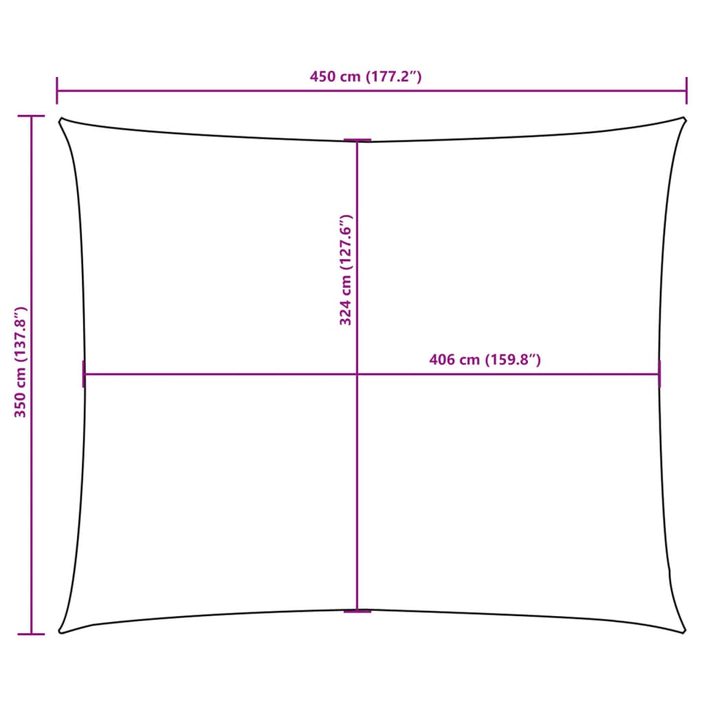 vidaXL solsejl 3,5x4,5 m rektangulær oxfordstof cremefarvet