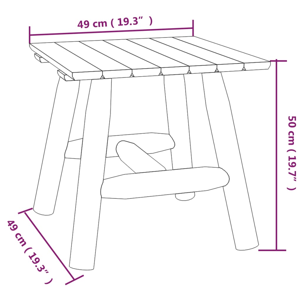 vidaXL sidebord 49x49x50 cm massivt grantræ