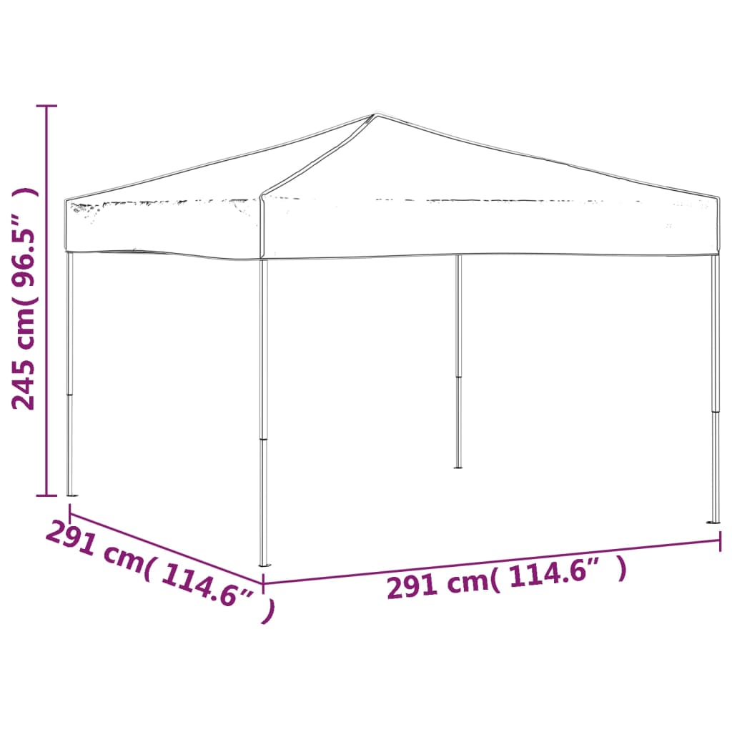 vidaXL foldbart festtelt 3x3 m cremefarvet