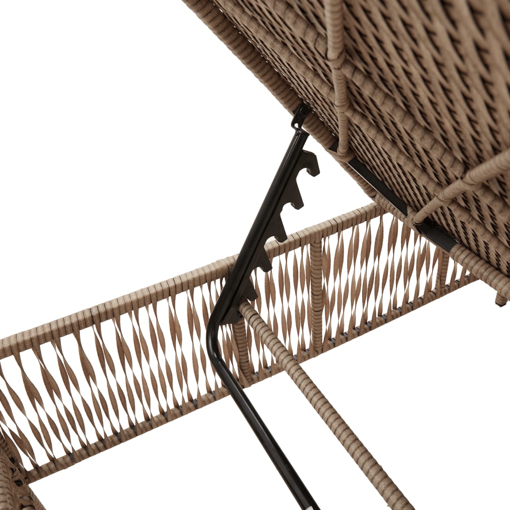 vidaXL liggestole 2 stk. med hynder polyrattan beige