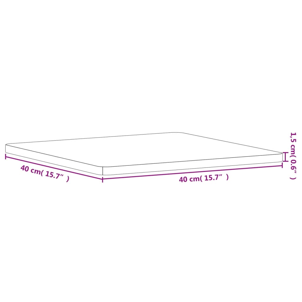 vidaXL bordplade 40x40x1,5 cm firkantet massivt bøgetræ