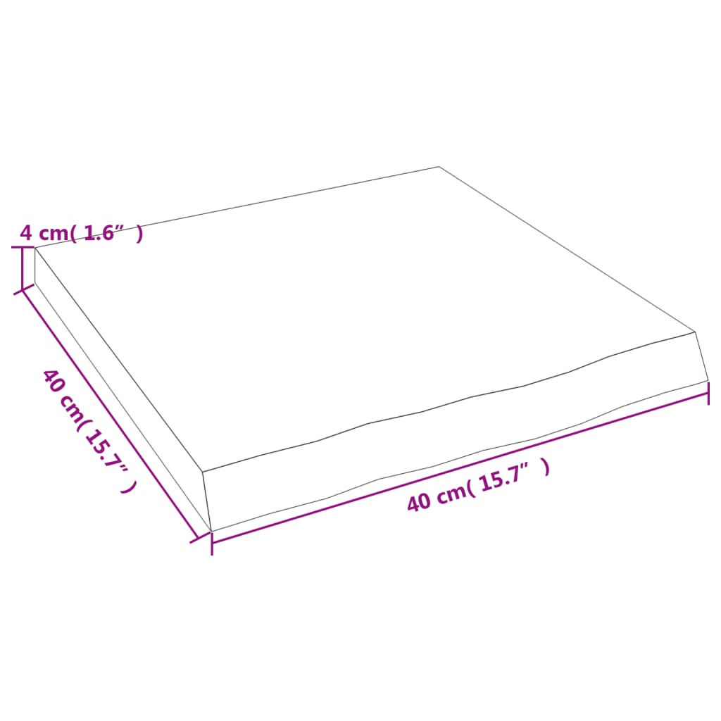 vidaXL væghylde 40x40x(2-4) cm ubehandlet massivt egetræ