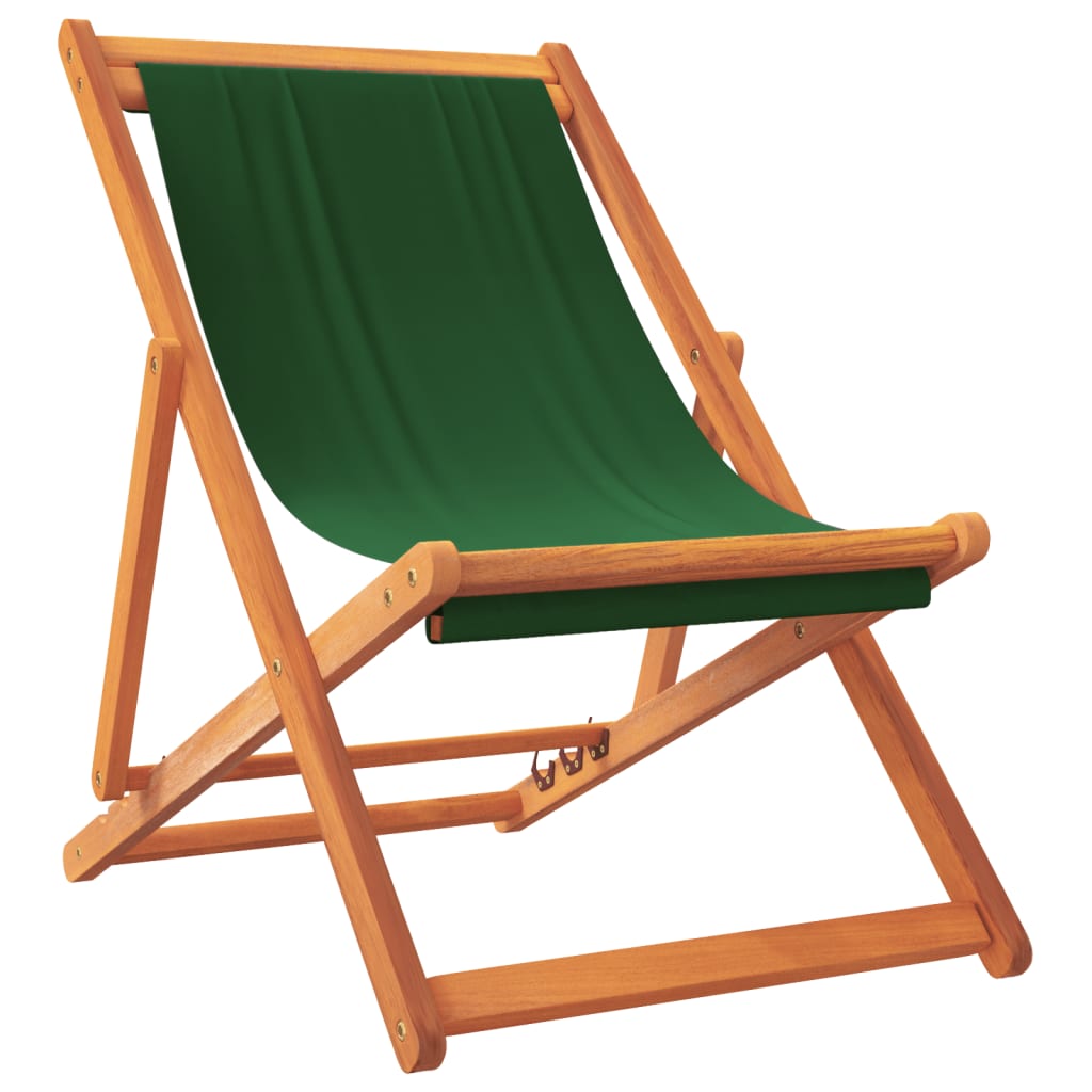 vidaXL foldbare strandstole 2 stk. stof grøn