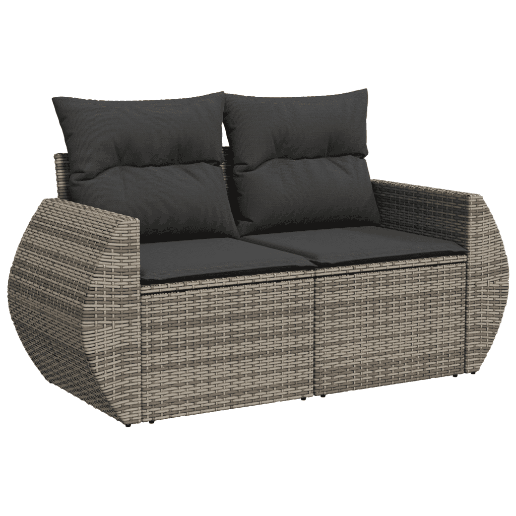 vidaXL sofasæt 5 dele med hynder polyrattan grå