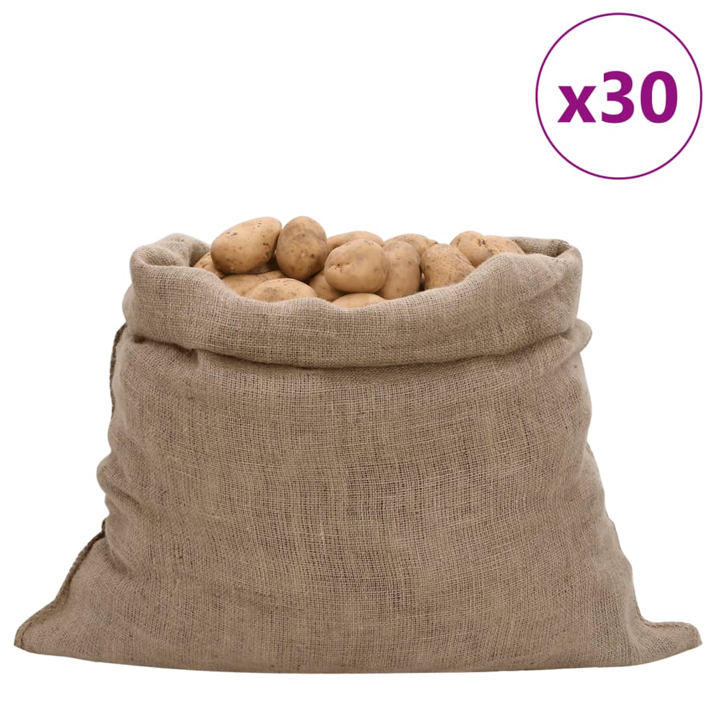 vidaXL jutesække 30 stk. 100x110 cm 100 % jute 220 g/m2