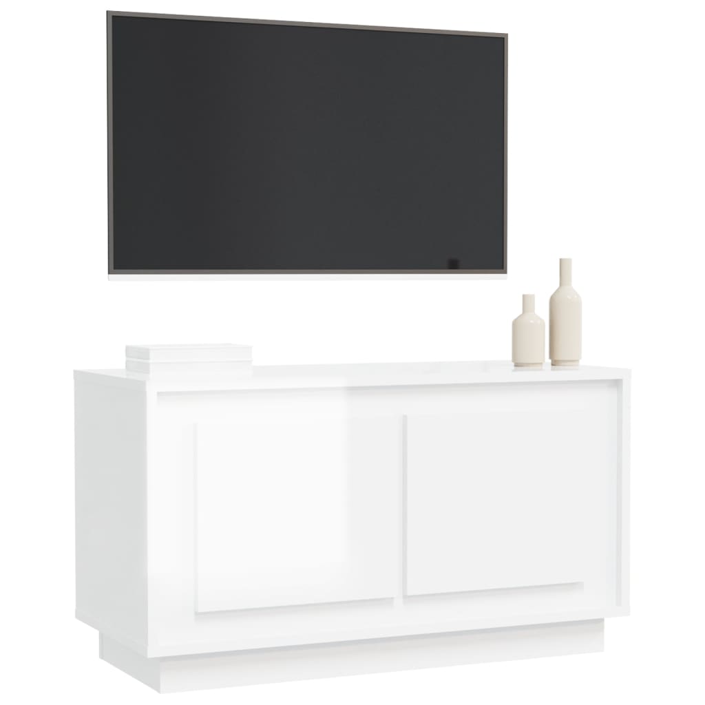 vidaXL tv-bord 80x35x45 cm konstrueret træ hvid højglans