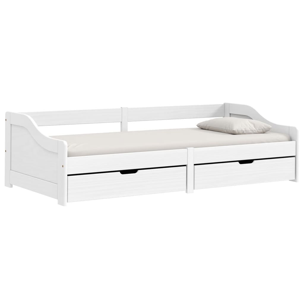 vidaXL daybed med to skuffer IRUN hvid 90x200 cm massivt fyrretræ