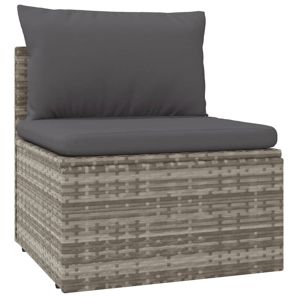 vidaXL midtermoduler til havesofa 6 stk. 57x57x56 cm polyrattan grå