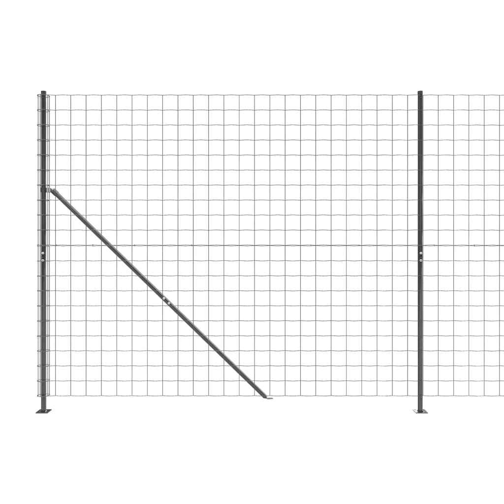 vidaXL trådhegn med flange 1,6x25 m antracitgrå