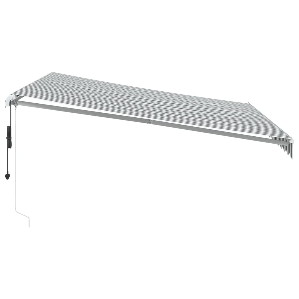 vidaXL markise m. LED 400x300 cm automatisk betjening antracitgrå hvid