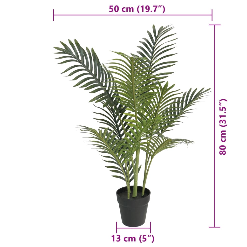 vidaXL kunstig palme 80 cm PP grøn