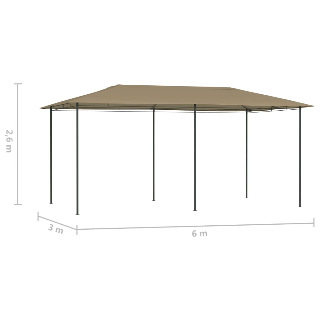 vidaXL pavillon 2,98x5,3x2,59 m 160 g/m² gråbrun