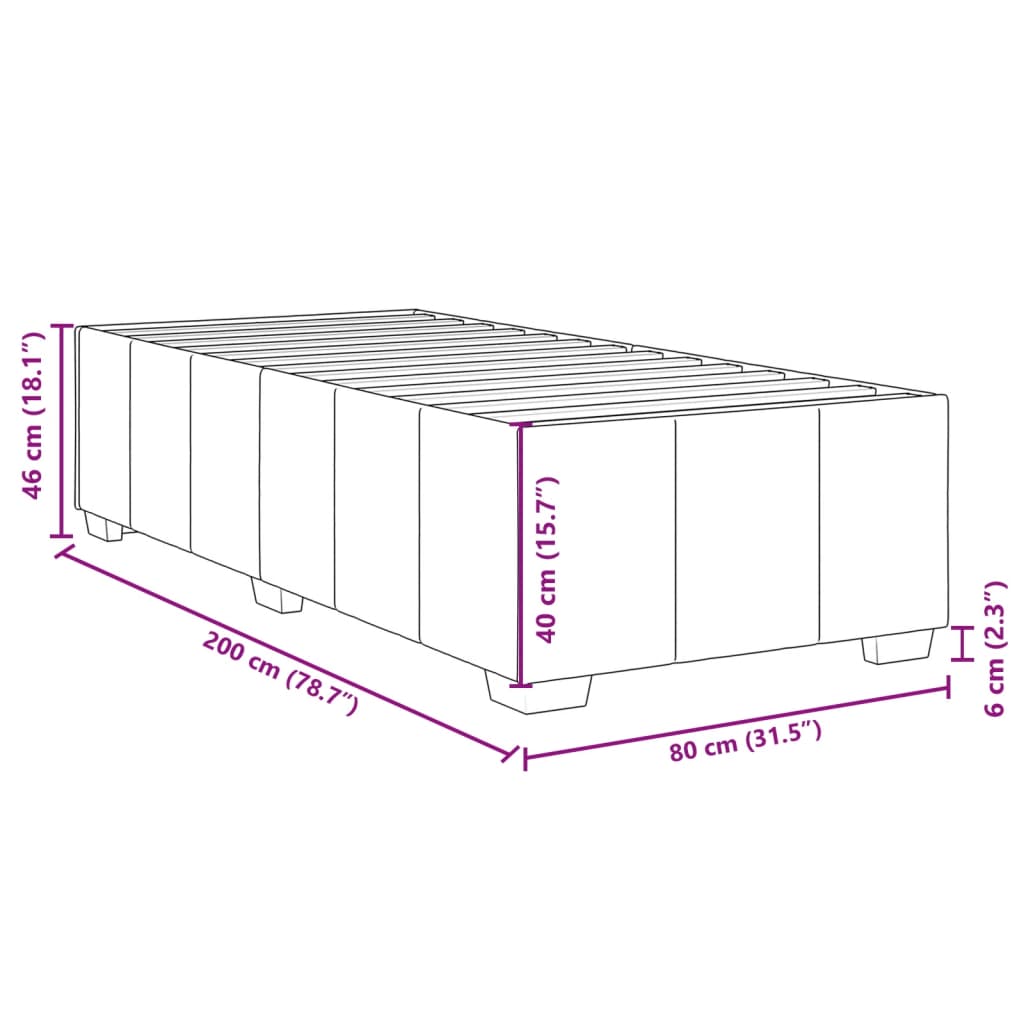 vidaXL kontinentalseng med madras 80x200 cm stof cremefarvet