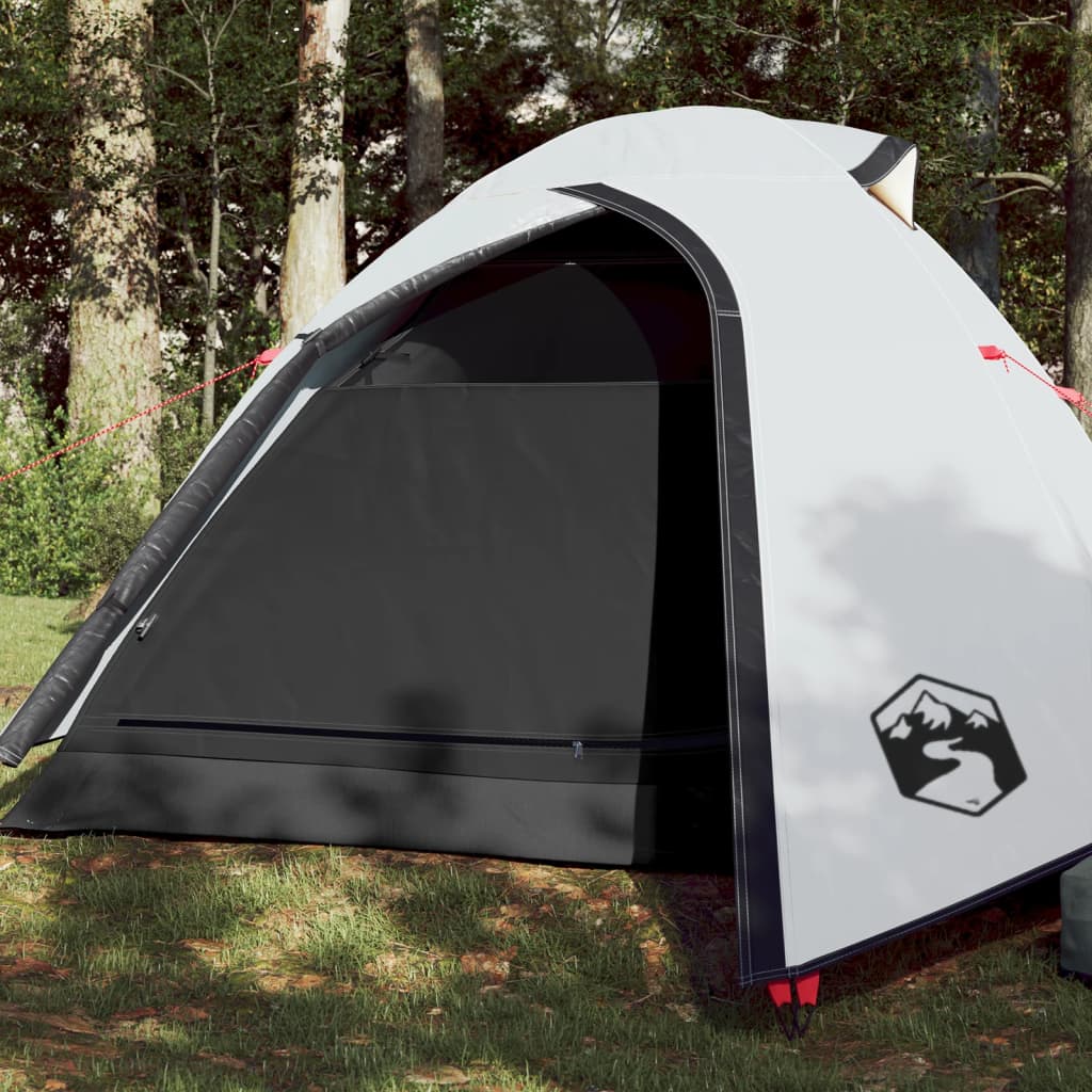 vidaXL 3-personers campingtelt vandtæt mørklægningsstof hvid