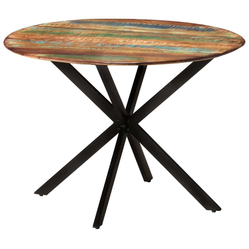 vidaXL spisebord Ø110x78 cm massivt genbrugstræ og stål