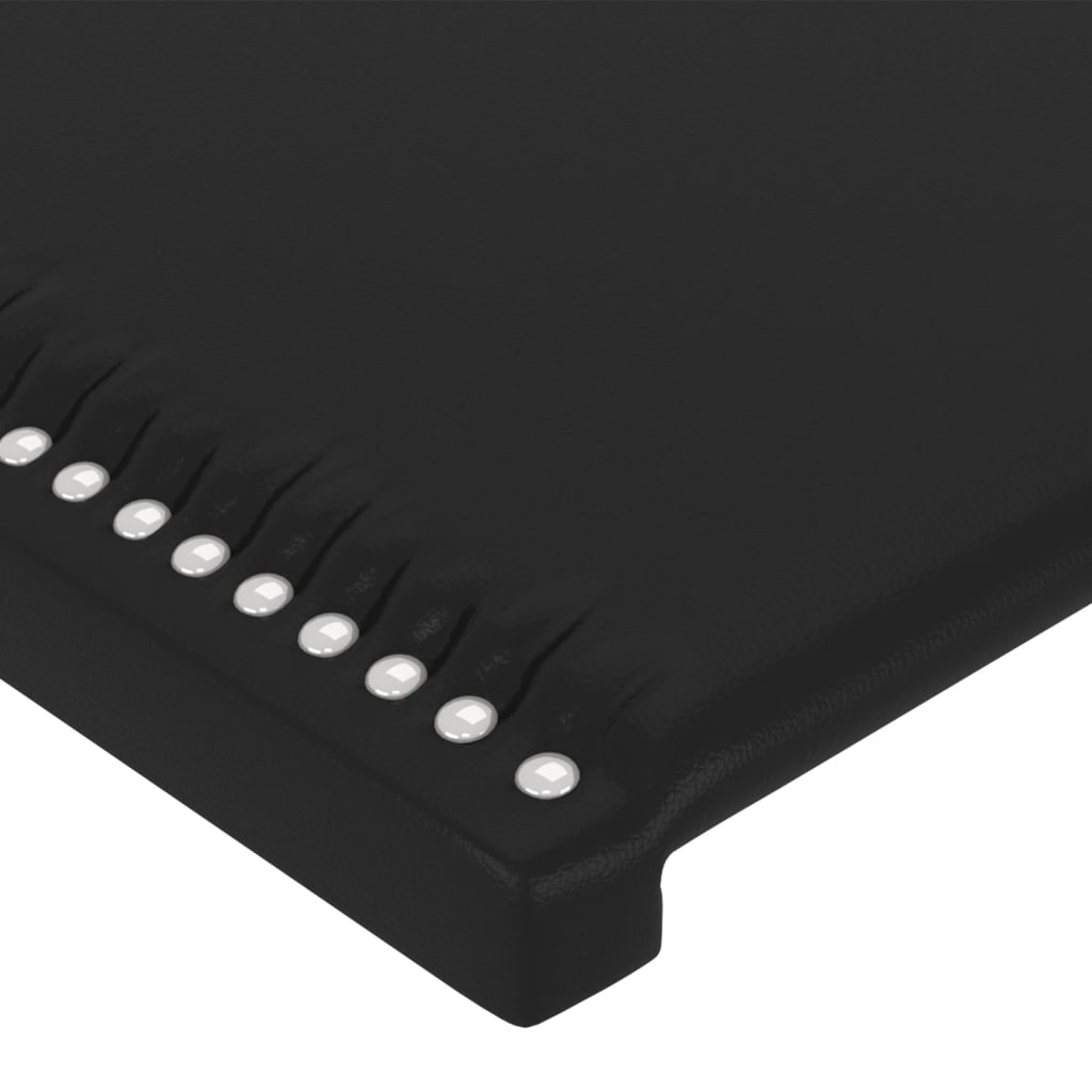 vidaXL sengegavl med LED-lys 103x16x78/88 cm kunstlæder sort