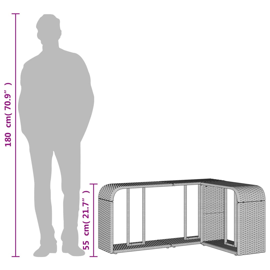 vidaXL opbevaringshylder 2 stk. polyrattan lysegrå