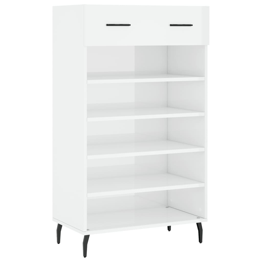 vidaXL skoreol 60x35x105 cm konstrueret træ hvid højglans