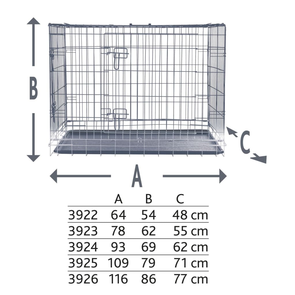 TRIXIE hundebur 64x54x48 cm galvaniseret