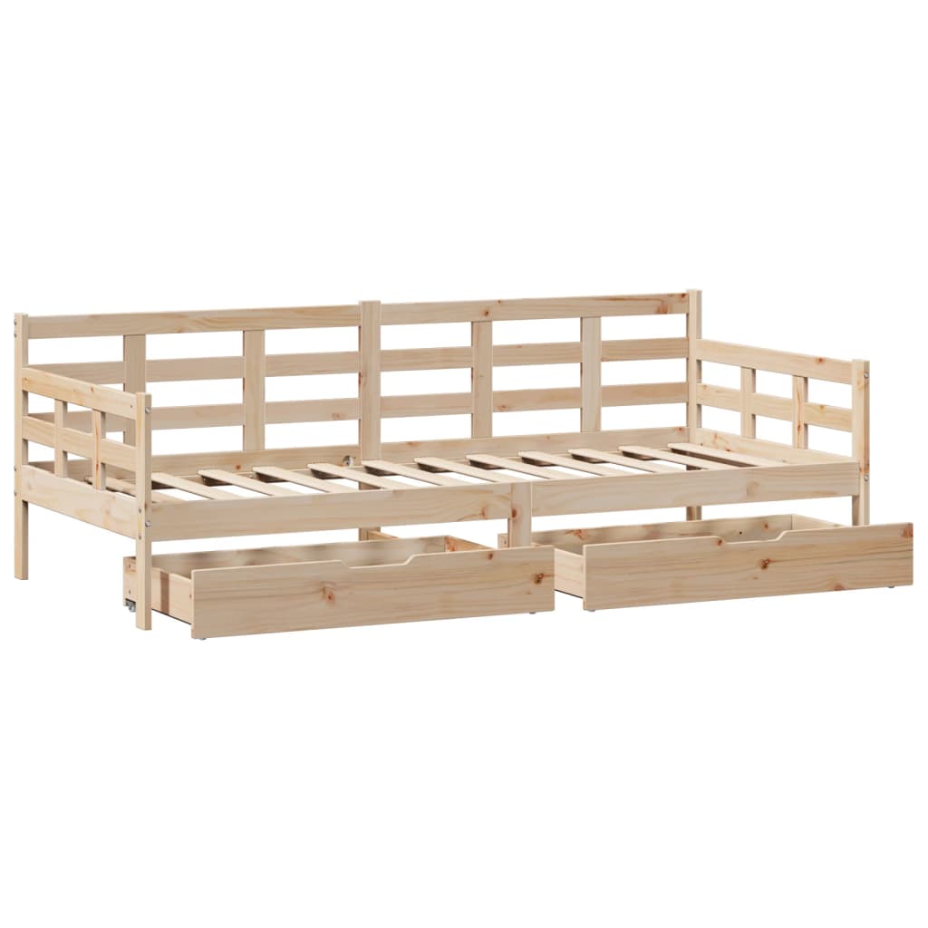 vidaXL daybed med skuffer 80x200 cm massivt fyrretræ