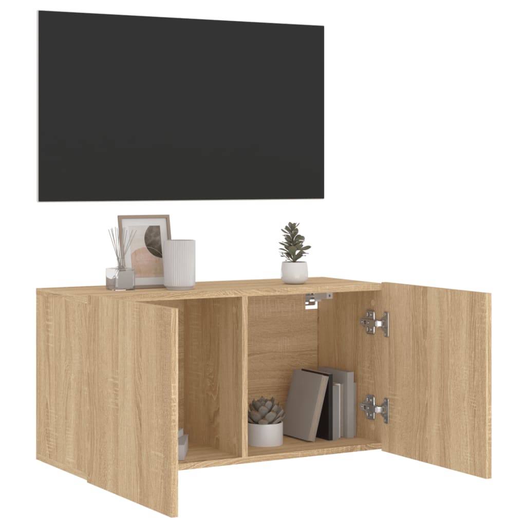 vidaXL væghængt tv-bord 80x30x41 cm sonoma-eg