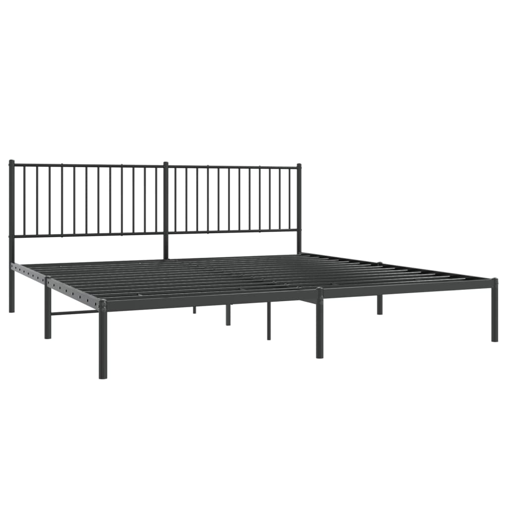 vidaXL sengeramme med sengegavl 193x203 cm metal sort