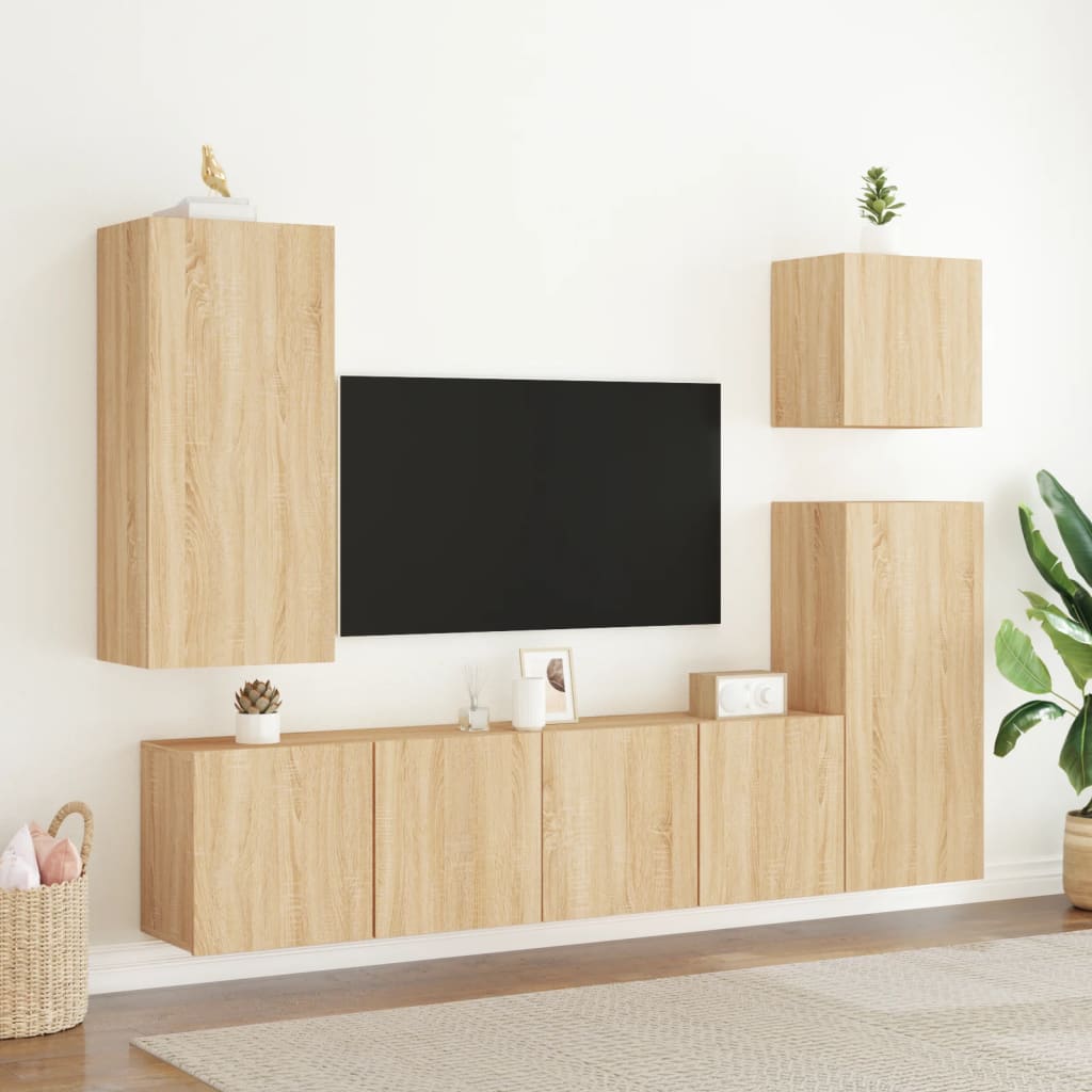 vidaXL væghængt tv-bord 80x30x41 cm sonoma-eg