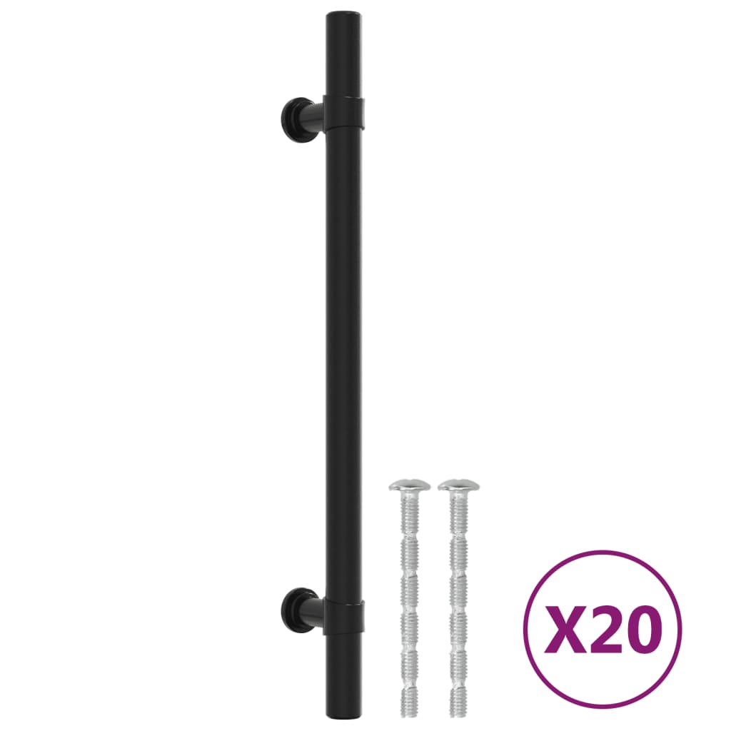 vidaXL skabshåndtag 20 stk. 160 mm rustfrit stål sort