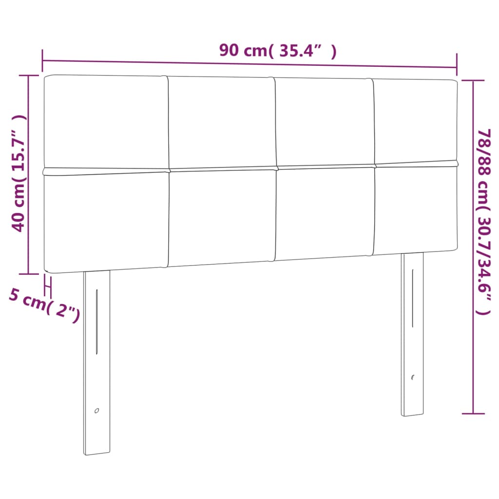 vidaXL sengegavl 90x5x78/88 cm stof gråbrun