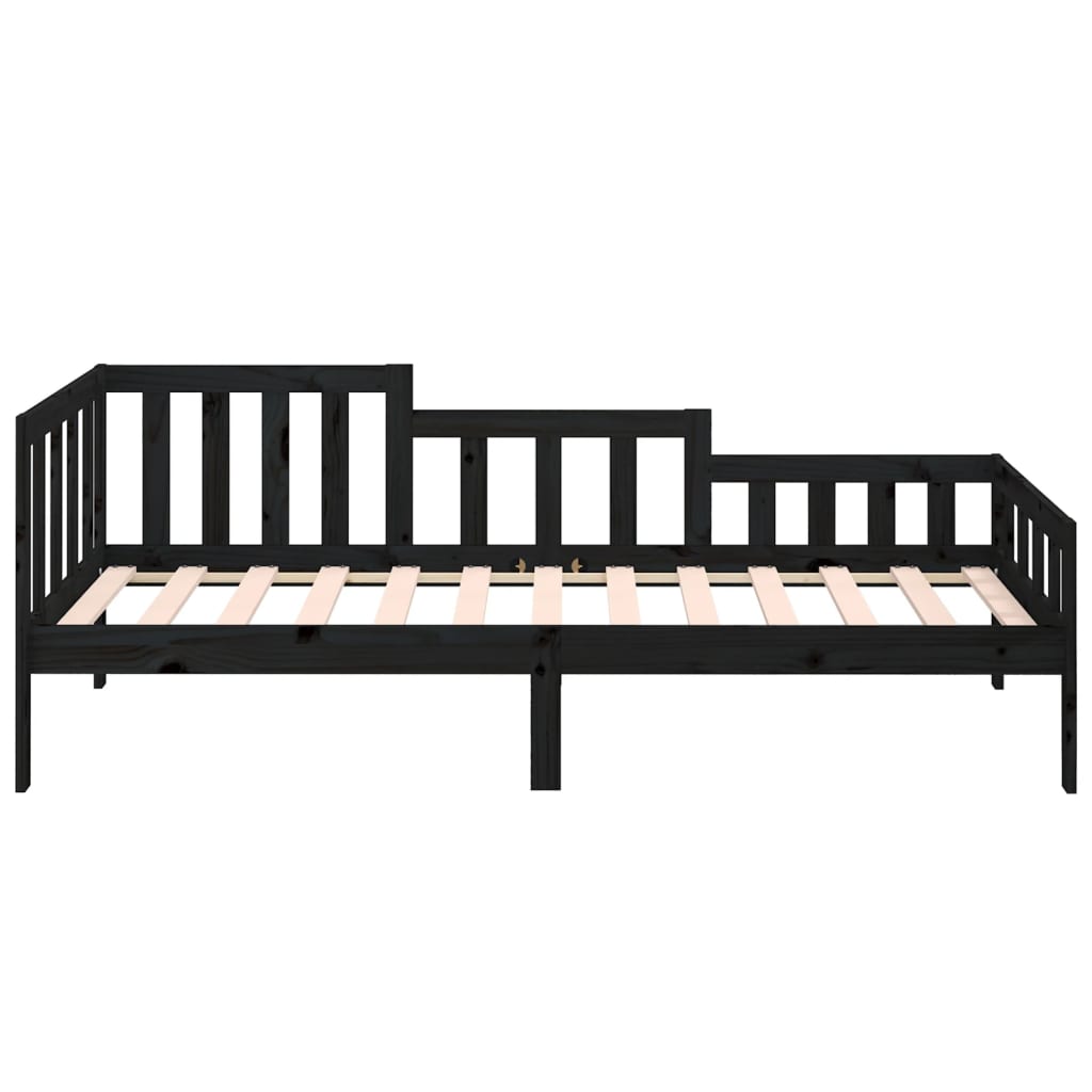 vidaXL daybed 90x200 cm massivt fyrretræ sort