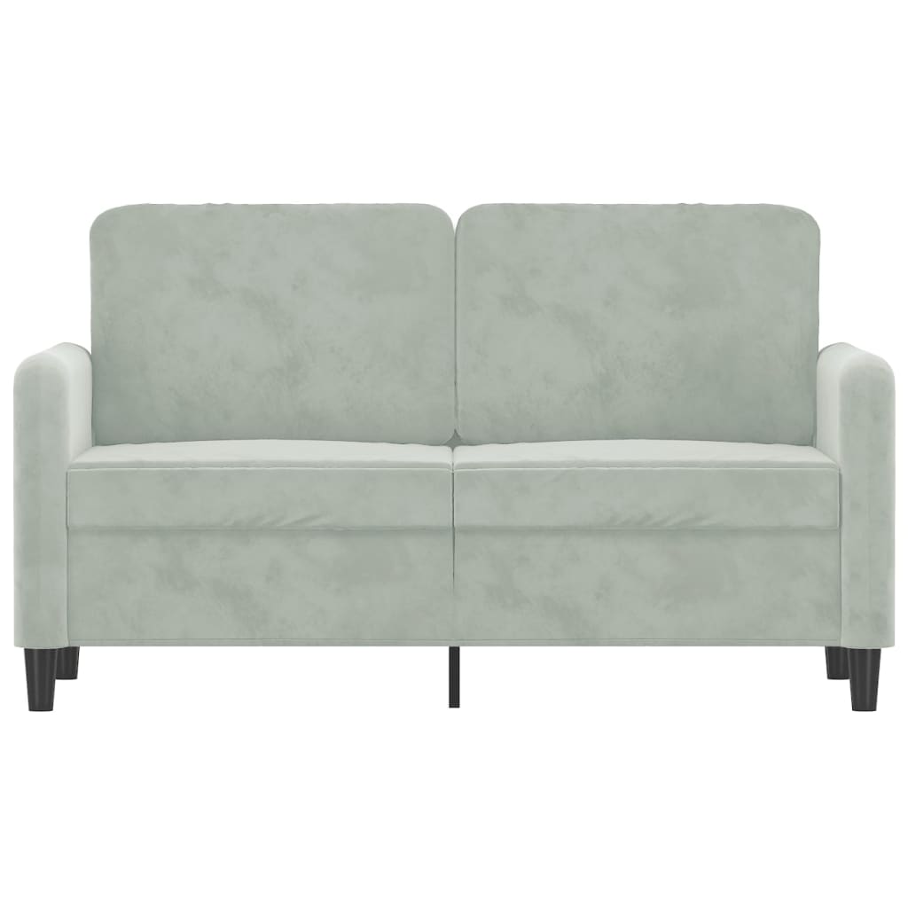 vidaXL 2-personers sofa 120 cm velour lysegrå