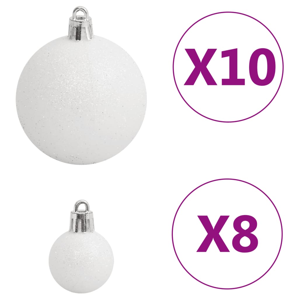 vidaXL julekuglesæt 111 dele polystyren hvid og grå