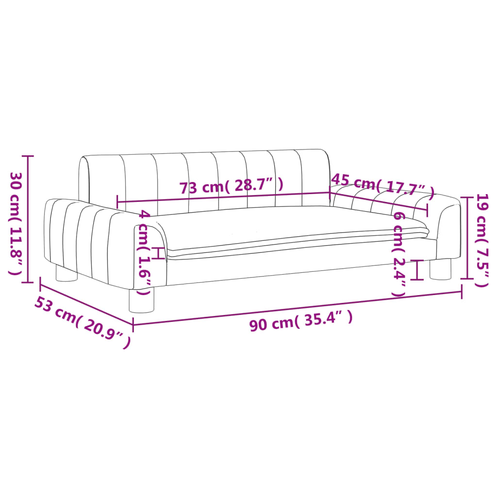 vidaXL sofa til børn 90x53x30 cm stof sort