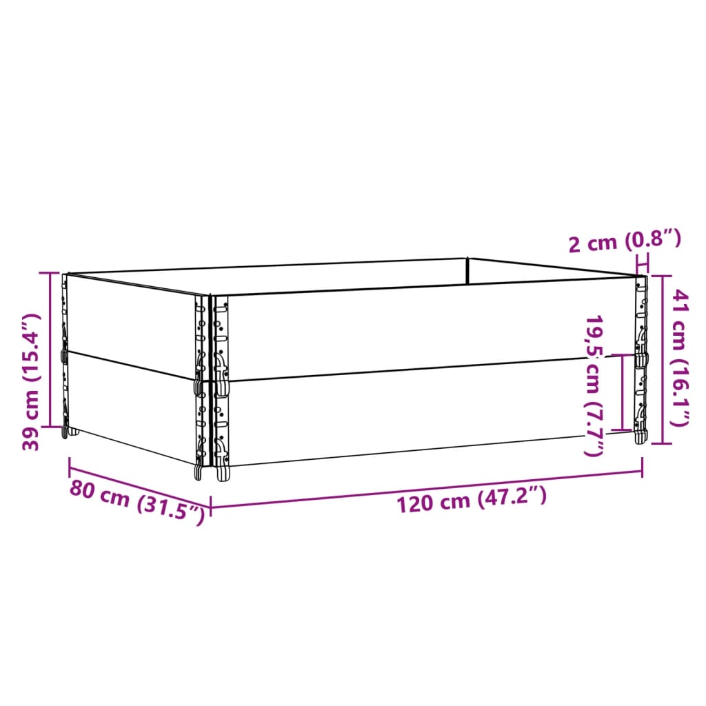 vidaXL plantekasse 120x80 cm massivt fyrretræ sort