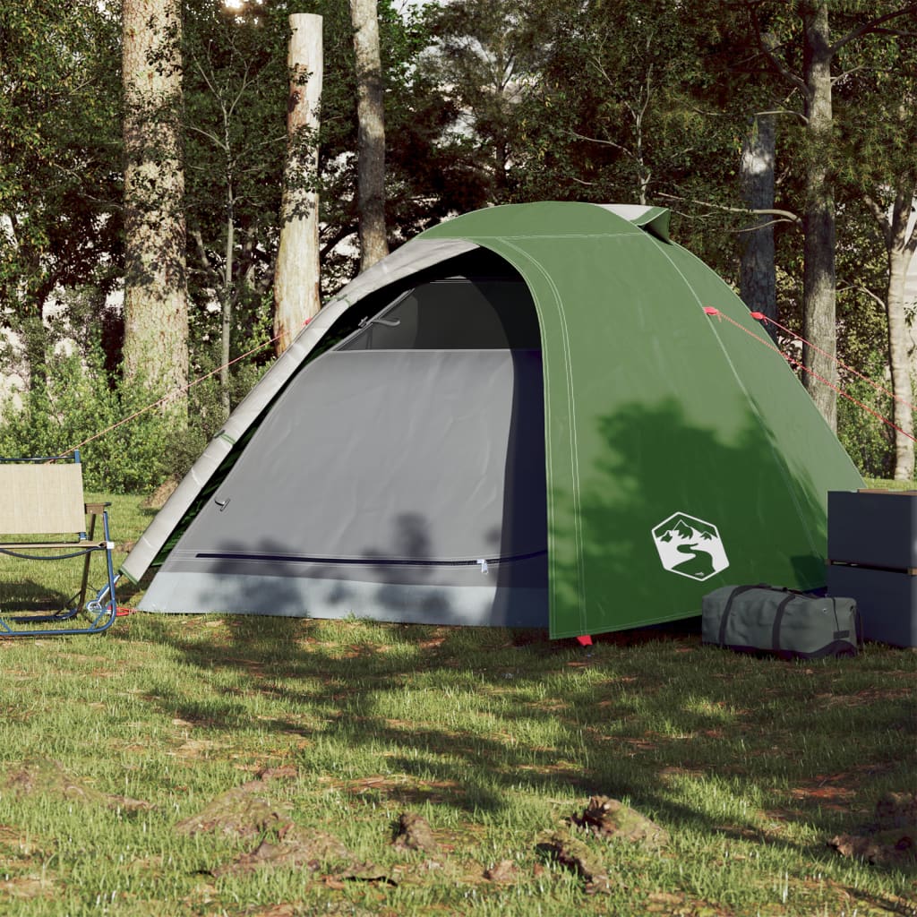 vidaXL 4-personers campingtelt vandtæt kuppel grøn