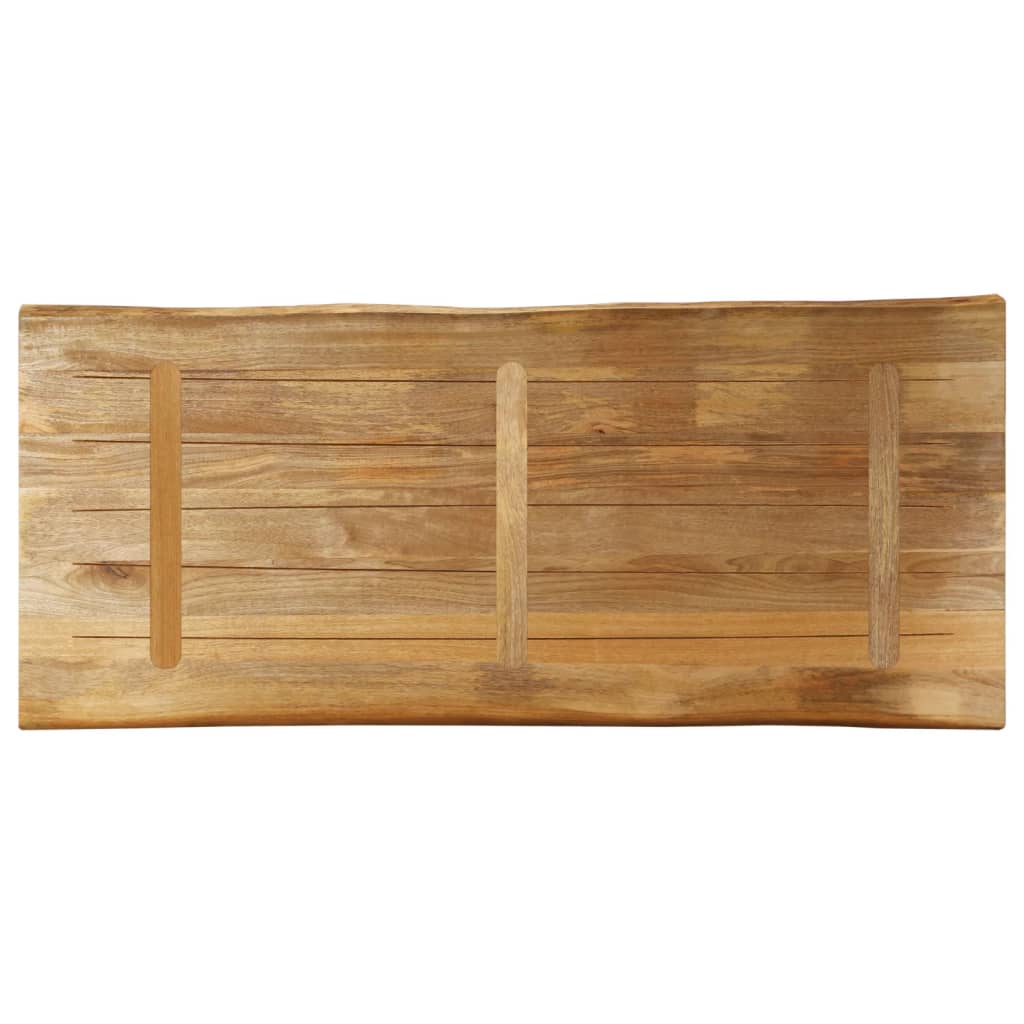 vidaXL bordplade 140x60x3,8 cm naturlig kant massivt ru mangotræ