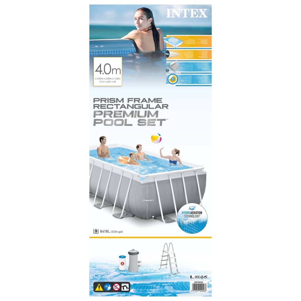 Intex swimmingpoolsæt Prism Frame 400x200x122 cm rektangulær