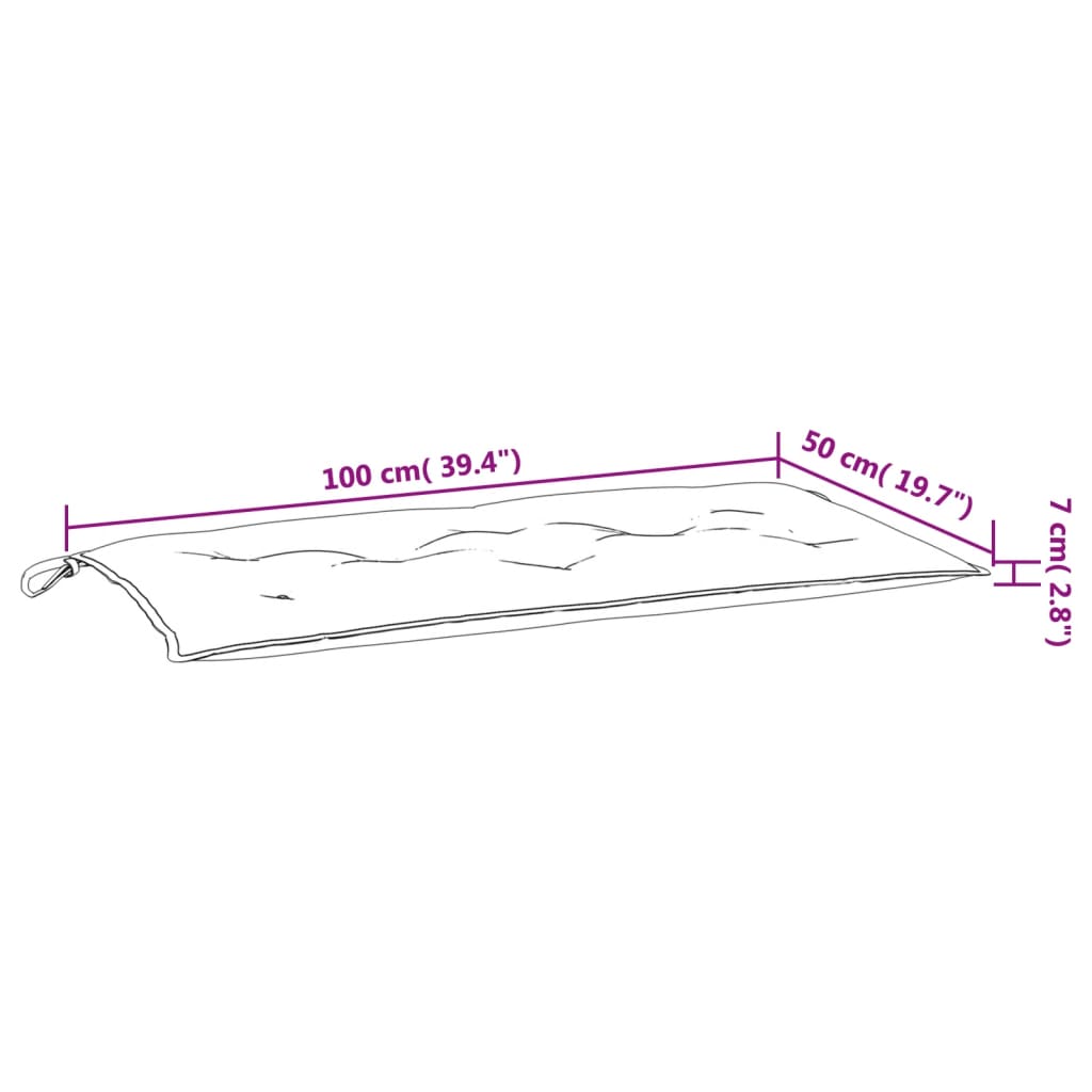 vidaXL hynder til havebænk 100x50x7 cm oxfordstof marineblå