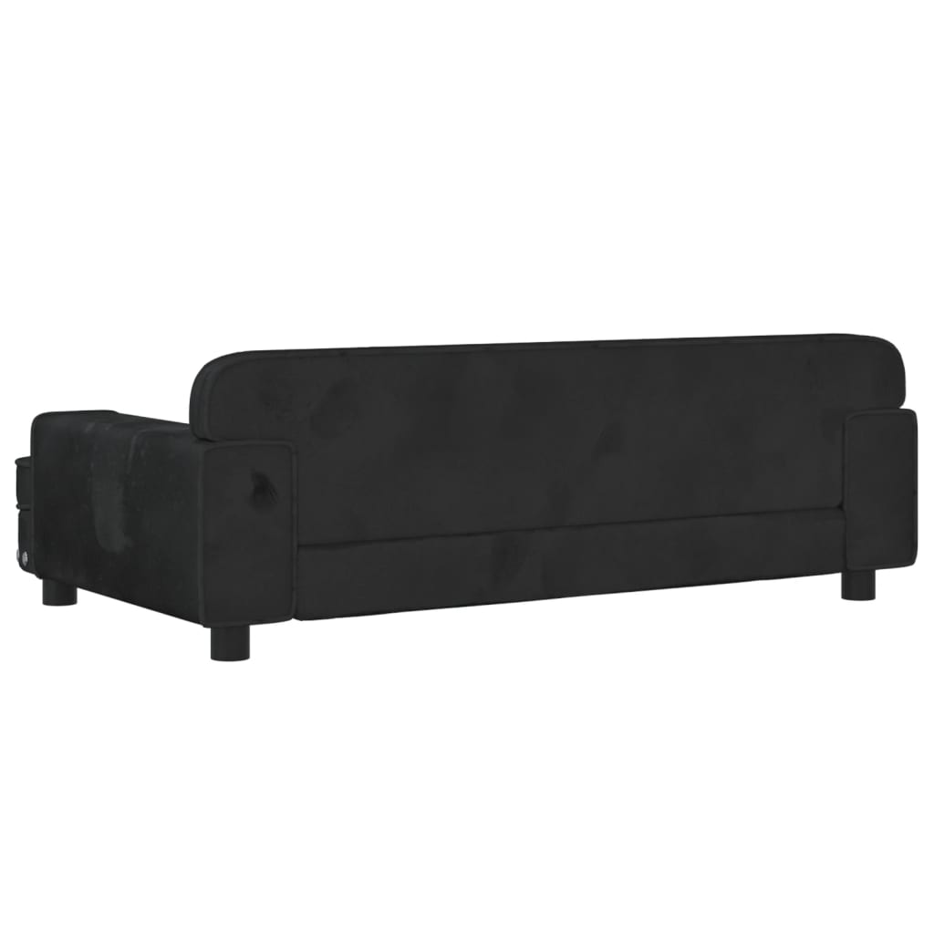 vidaXL sofa til børn 90x53x30 cm velour sort