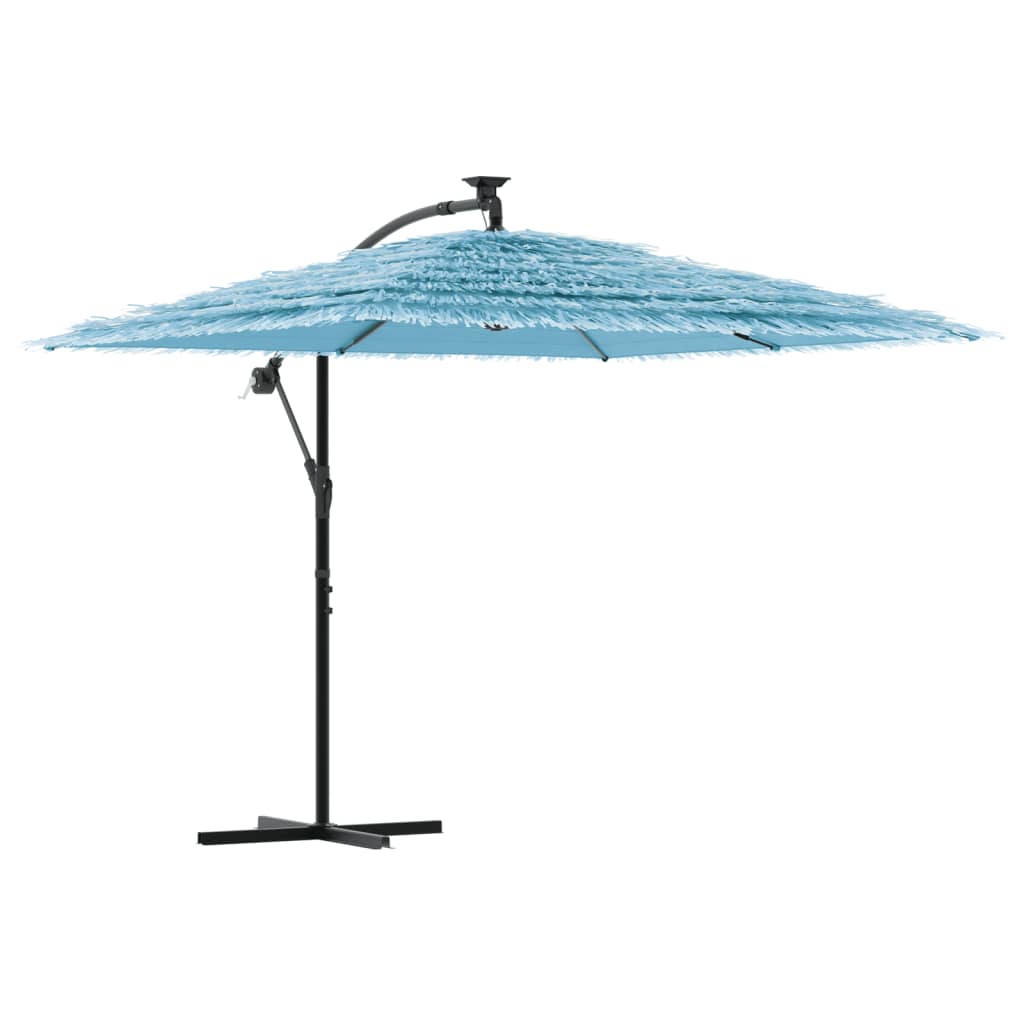 vidaXL haveparasol med stålstang 246x246x230 cm blå