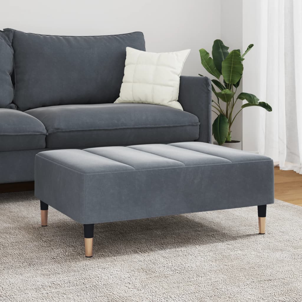 vidaXL fodskammel 77x55x31 cm velour mørkegrå