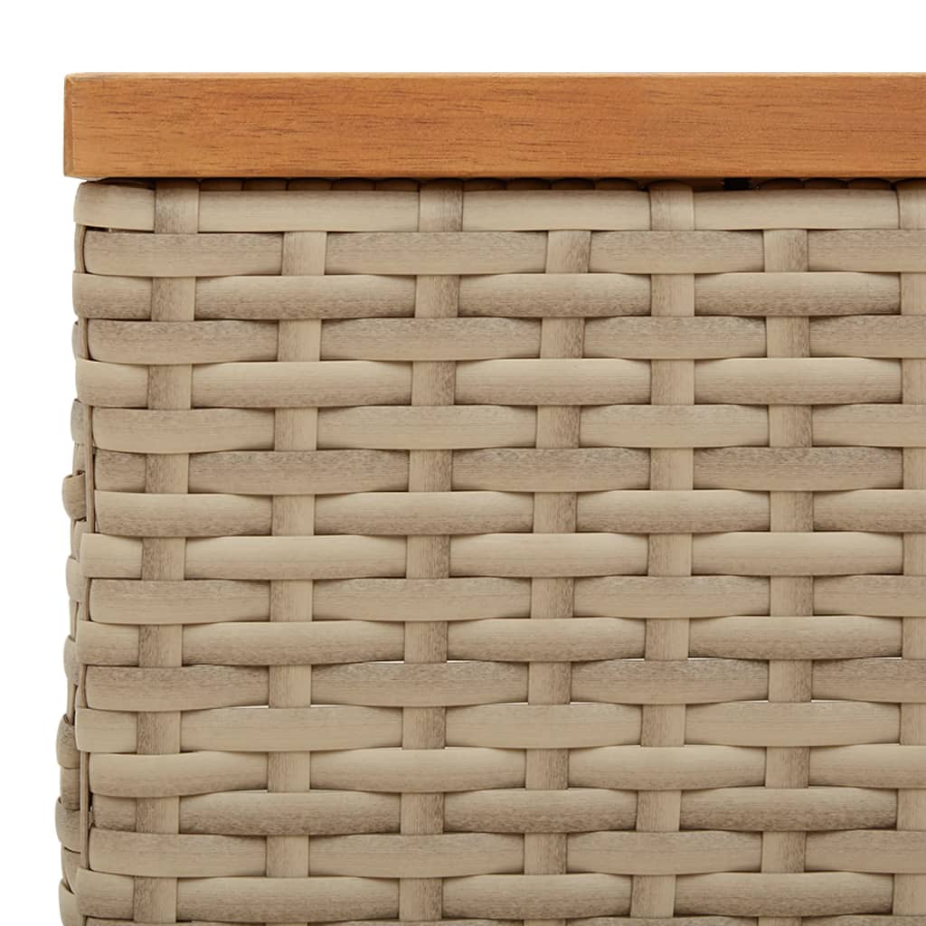 vidaXL skjuler til parasolfod 70x70x25 cm polyrattan + akacietræ beige