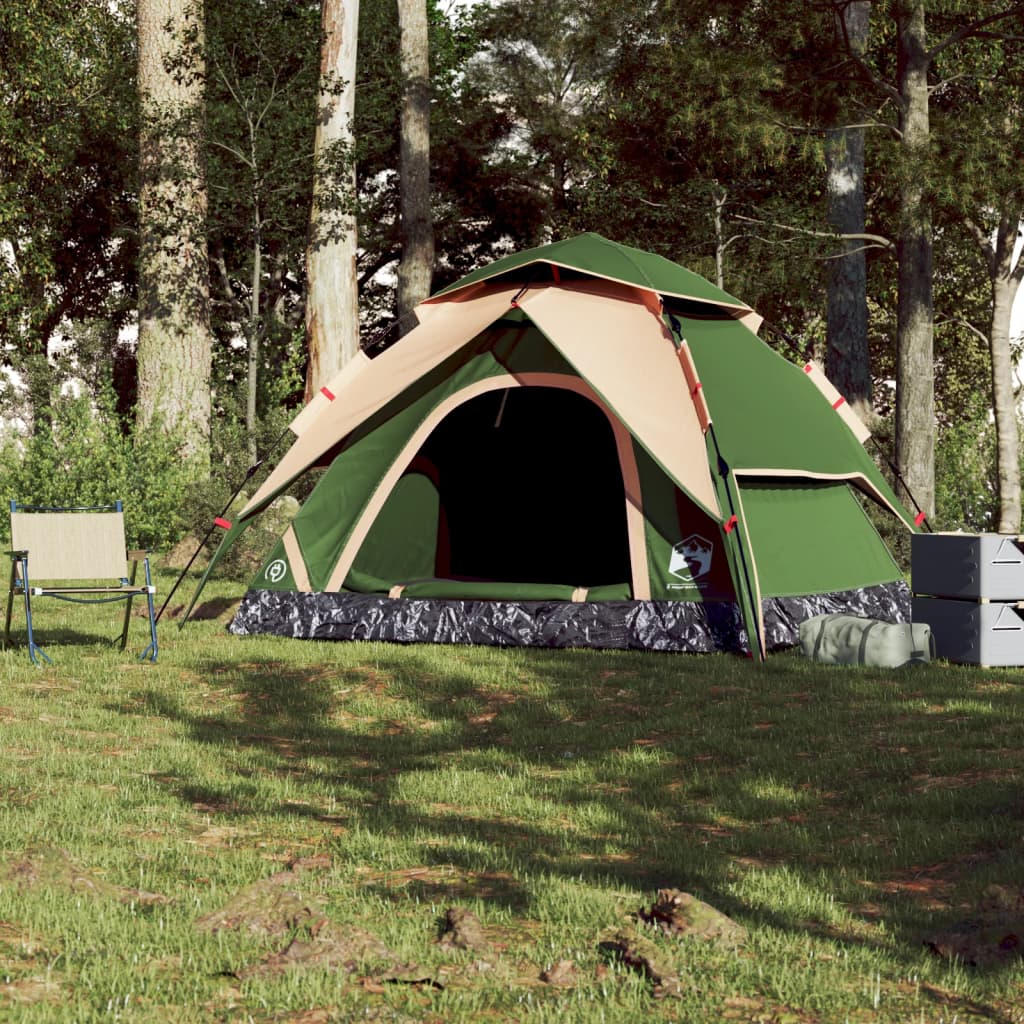 vidaXL 5-personers campingtelt kuppel quick-release grøn