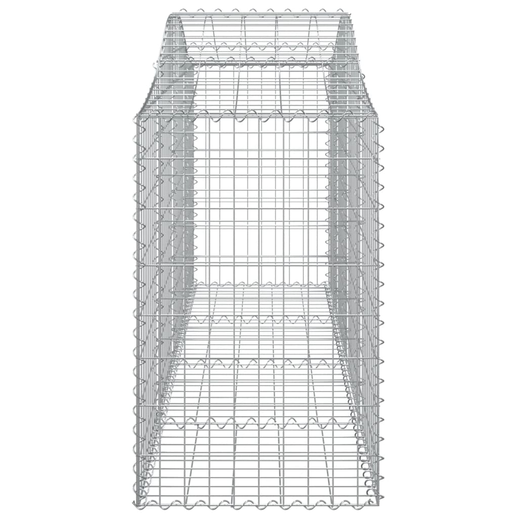 vidaXL buede gabionkurve 15 stk. 200x50x80/100 cm galvaniseret jern