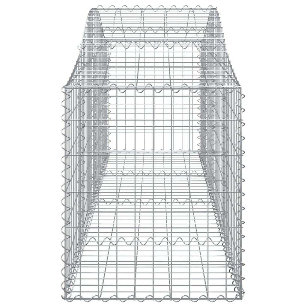 vidaXL buede gabionkurve 14 stk. 200x50x60/80 cm galvaniseret jern