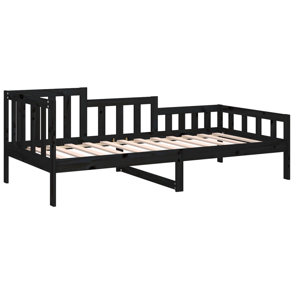 vidaXL daybed 90x200 cm massivt fyrretræ sort