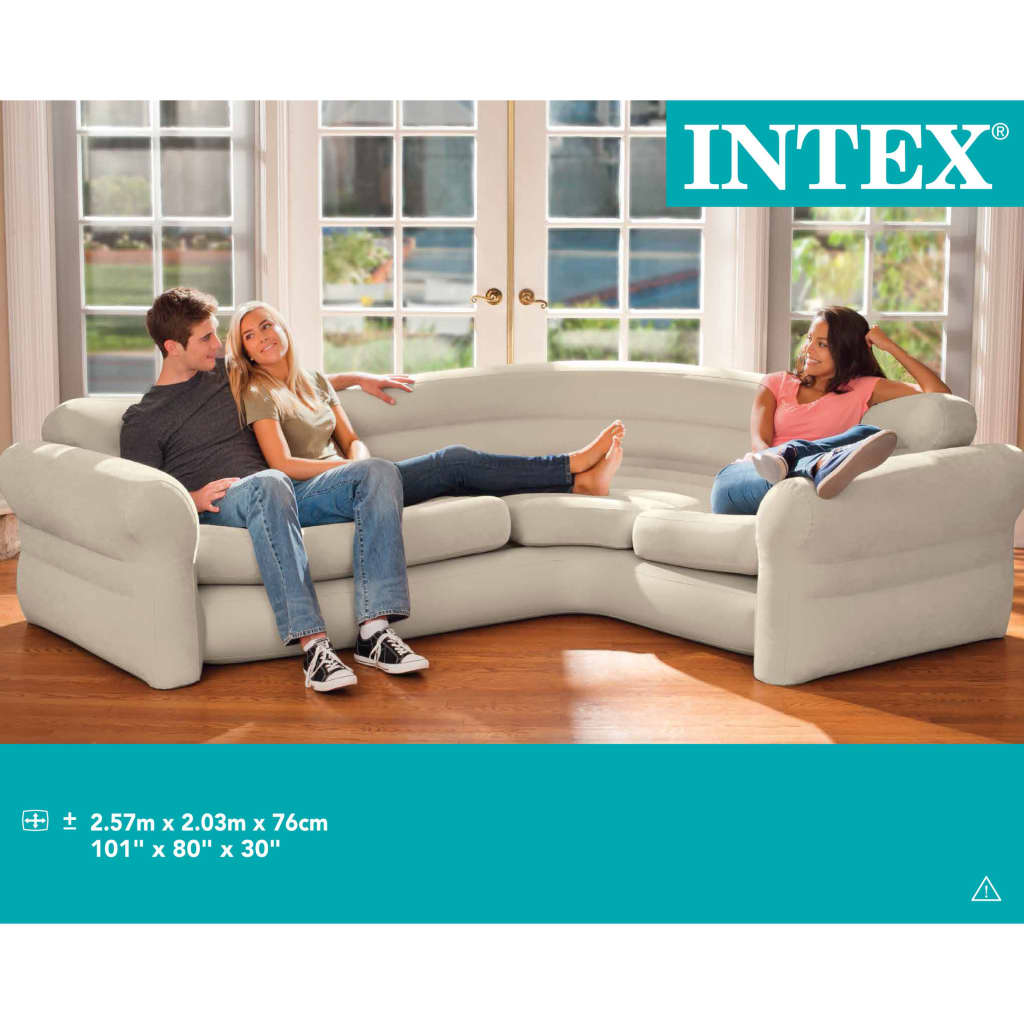 Intex oppustelig hjørnesofa 257x203x76 cm 68575NP